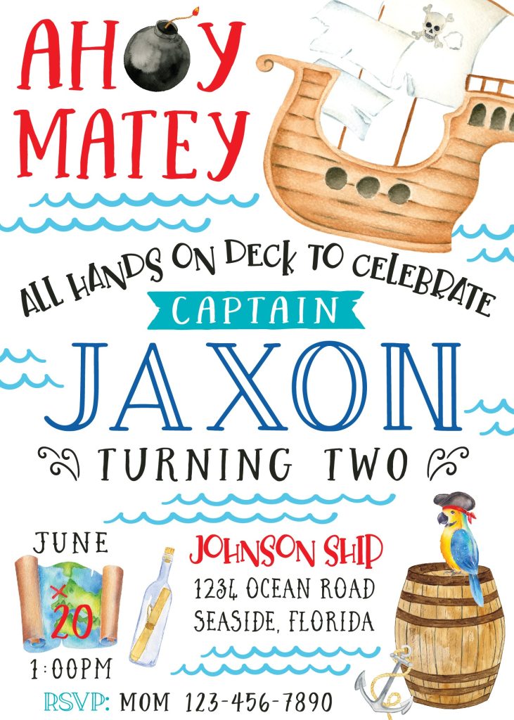 Pirate Birthday Party Invitation