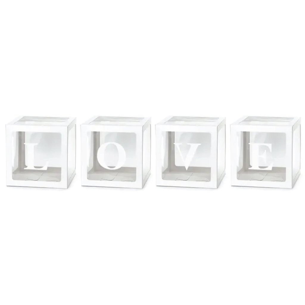 White Pop-Up Love Block Decorations