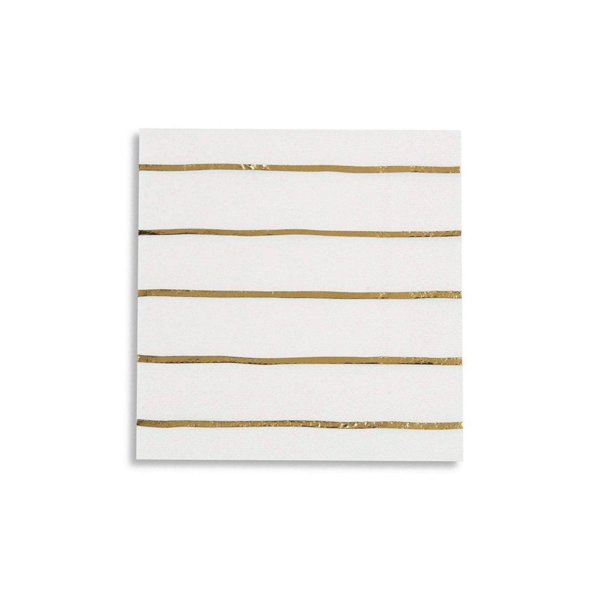 Metallic Gold Striped Small Napkins 16ct