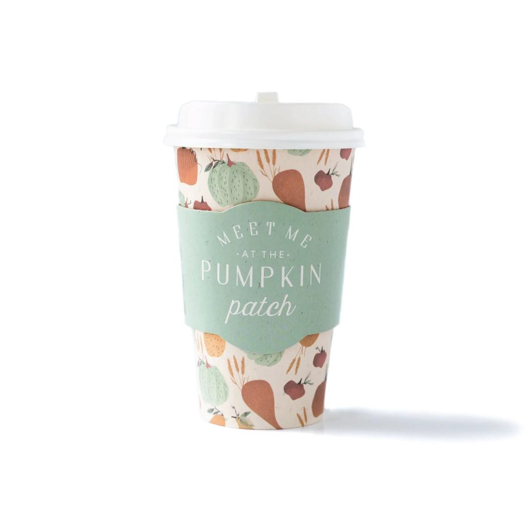 Pumpkin Patch Disposable Coffee Cups W/ Sleeves 8ct