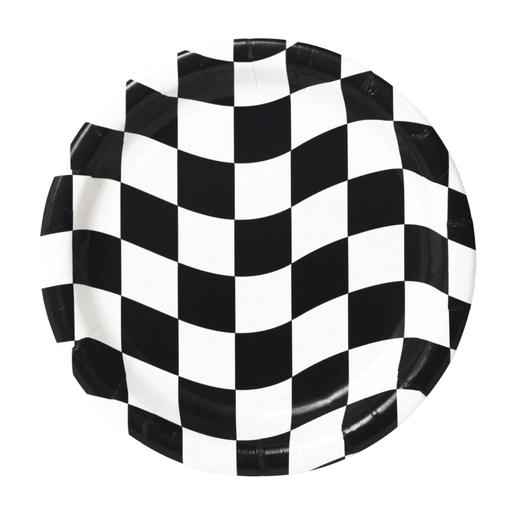 Checkered Flag Race Car Lunch Plates 8ct