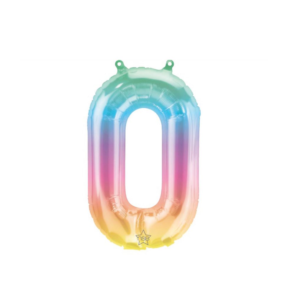 16″ Rainbow Ombre Number Balloon 0-9