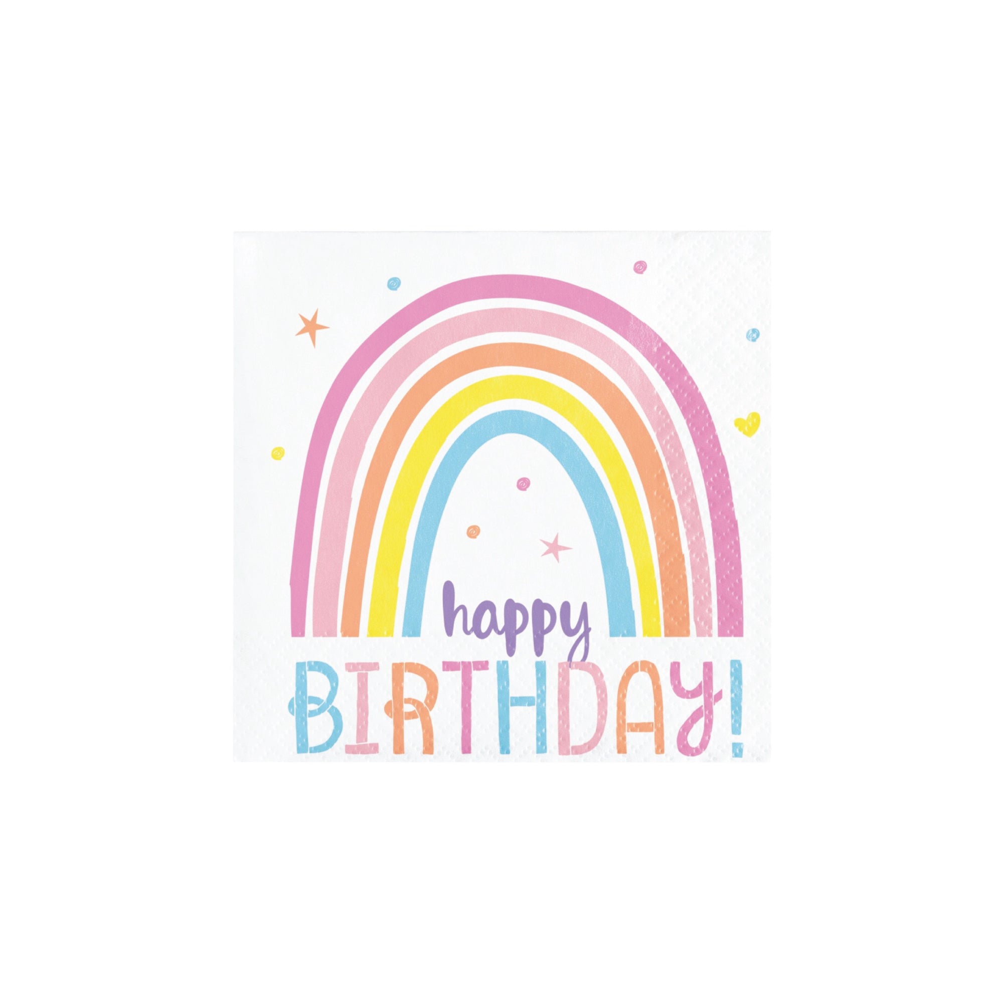 Rainbow Birthday Dessert Napkins 16ct