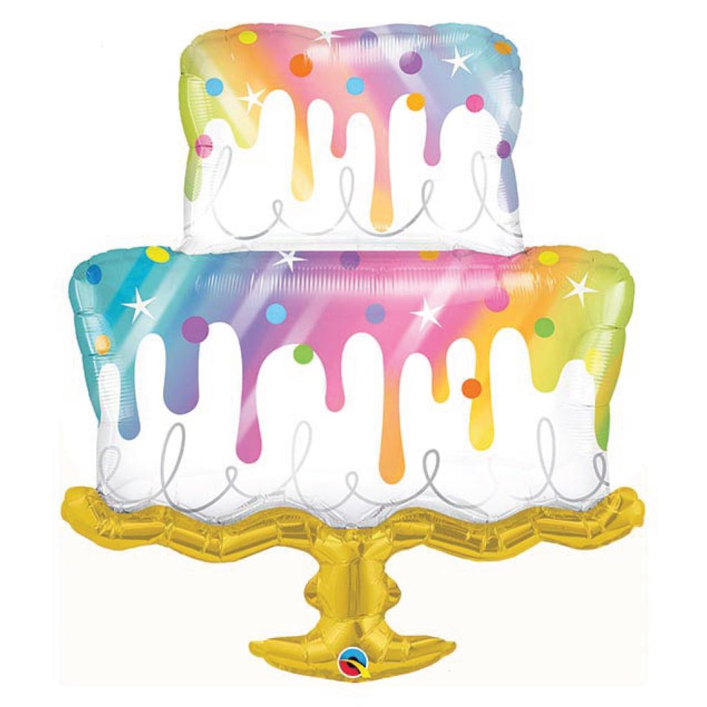 Rainbow Drip Cake Balloon 39in