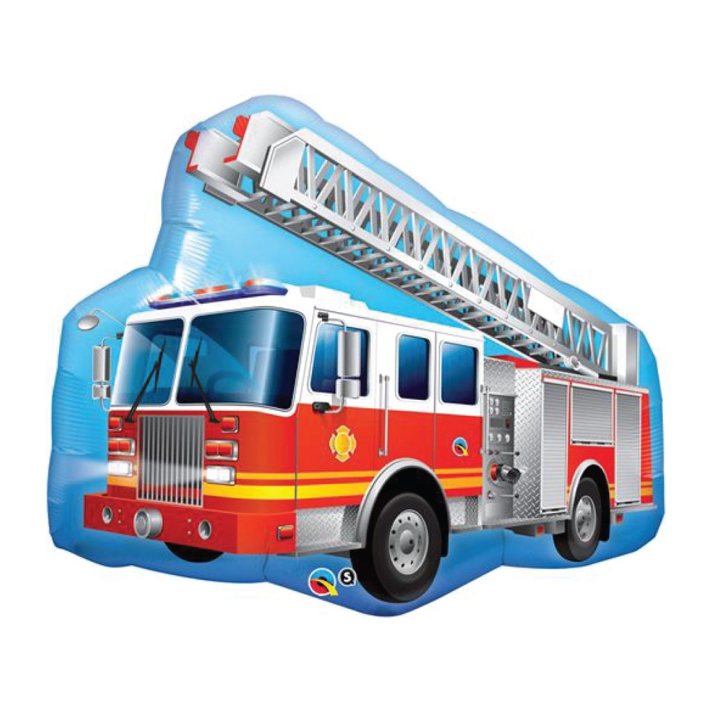 Red Fire Truck Foil Balloon 36in