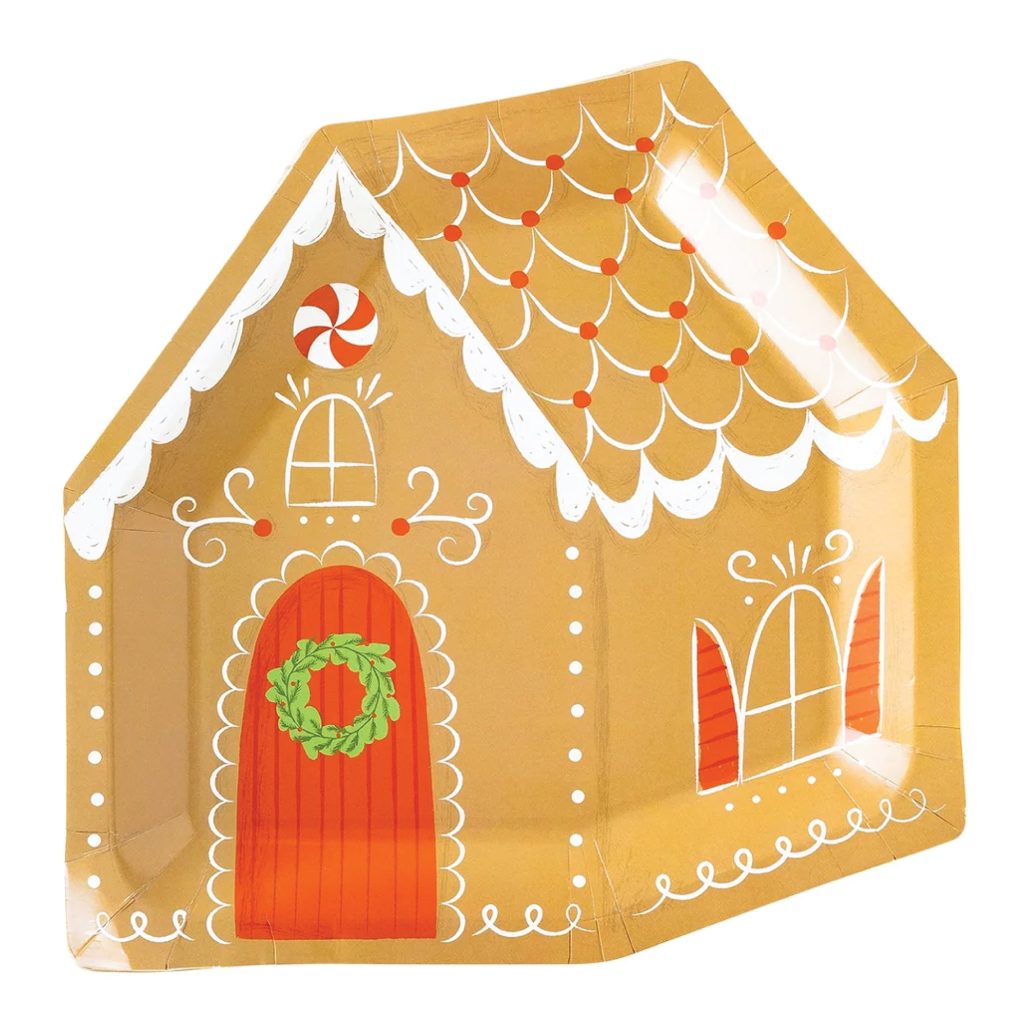 Red Gingerbread House Lunch Plates 8ct