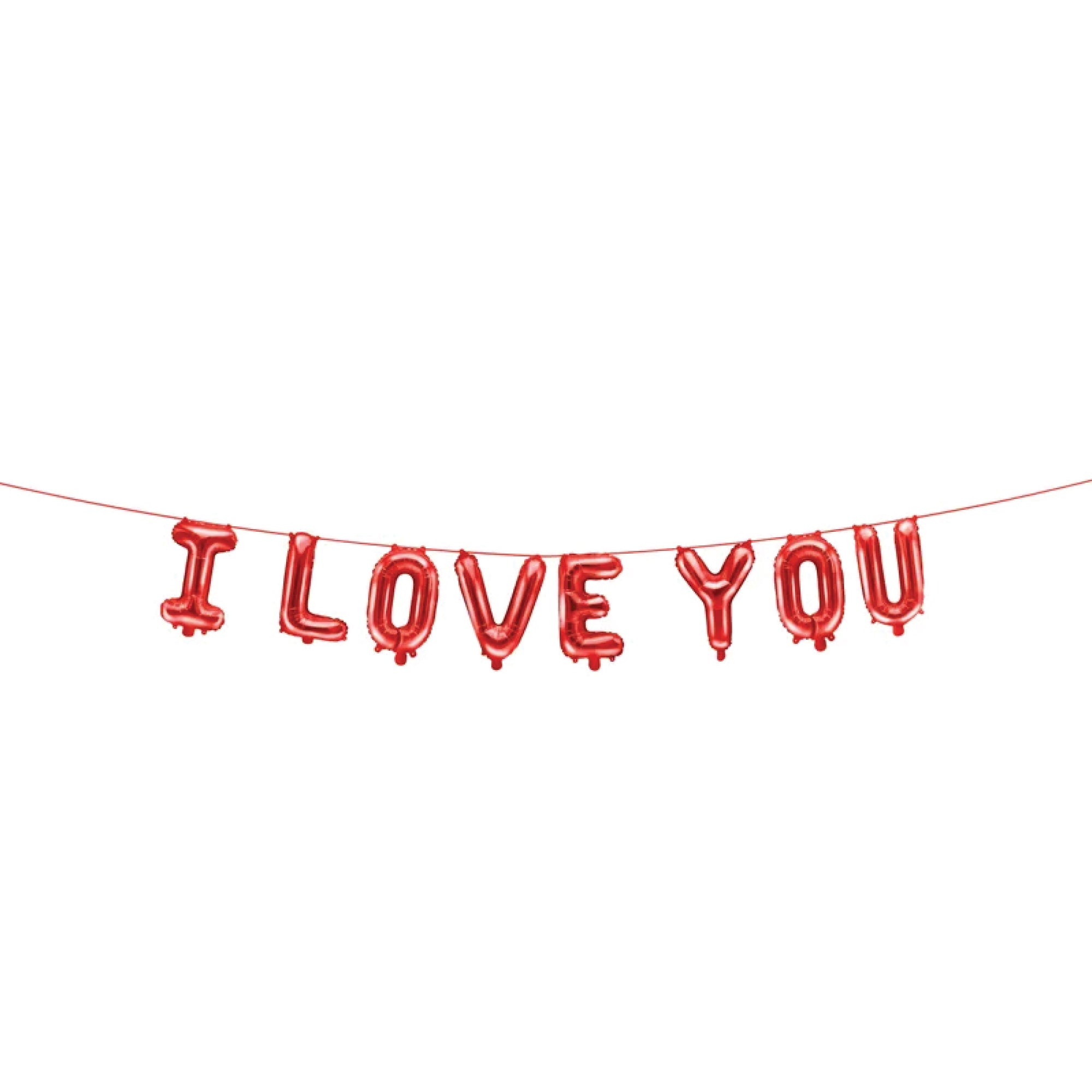 Air-Filled Red I Love You Letter Balloon Banner 7ft