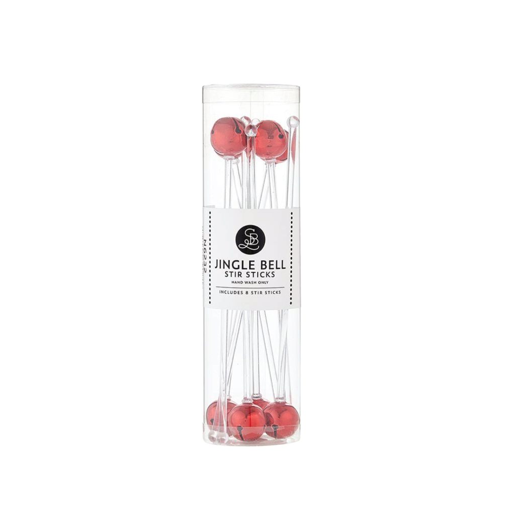 Red Jingle Bell Drink Stirrers 8ct