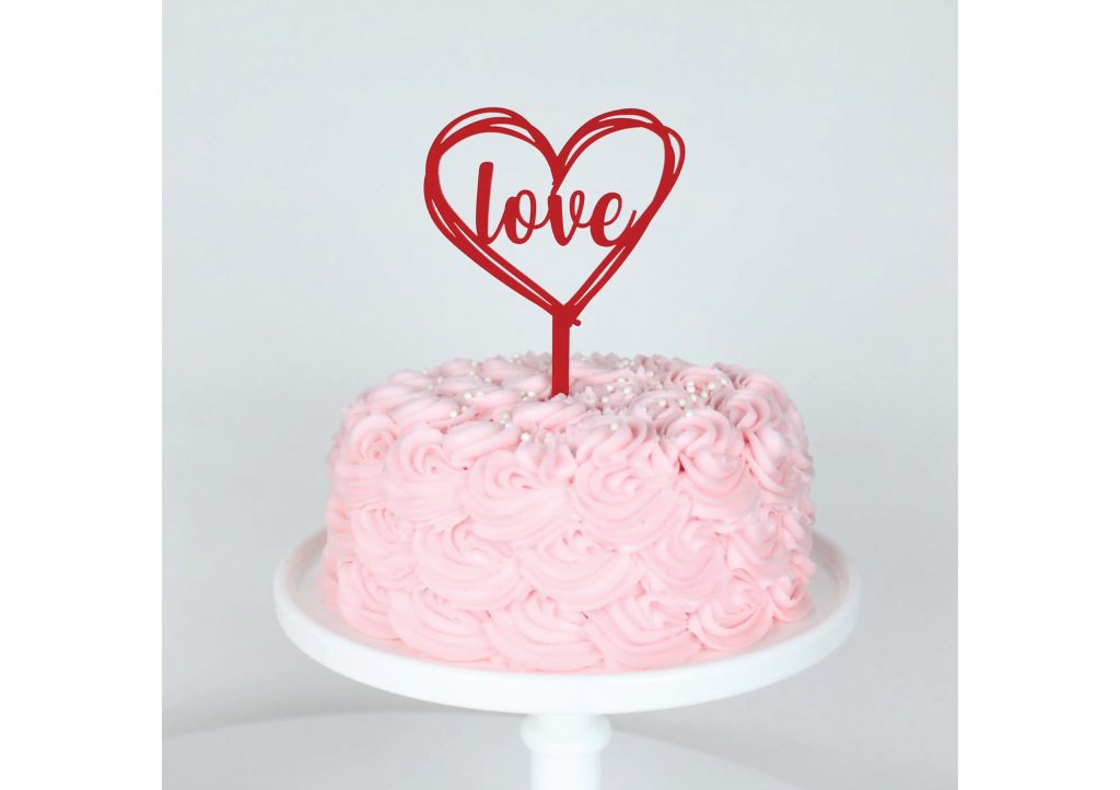 Red Love Cake Topper