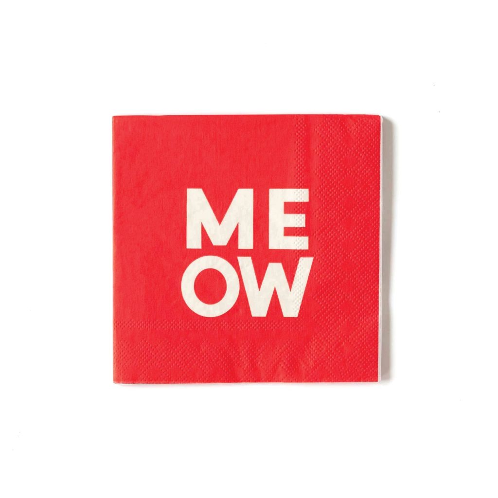 Red Meow Dessert Napkins 25ct