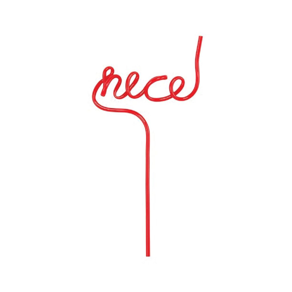 Red Nice Plastic Word Straw 1ct