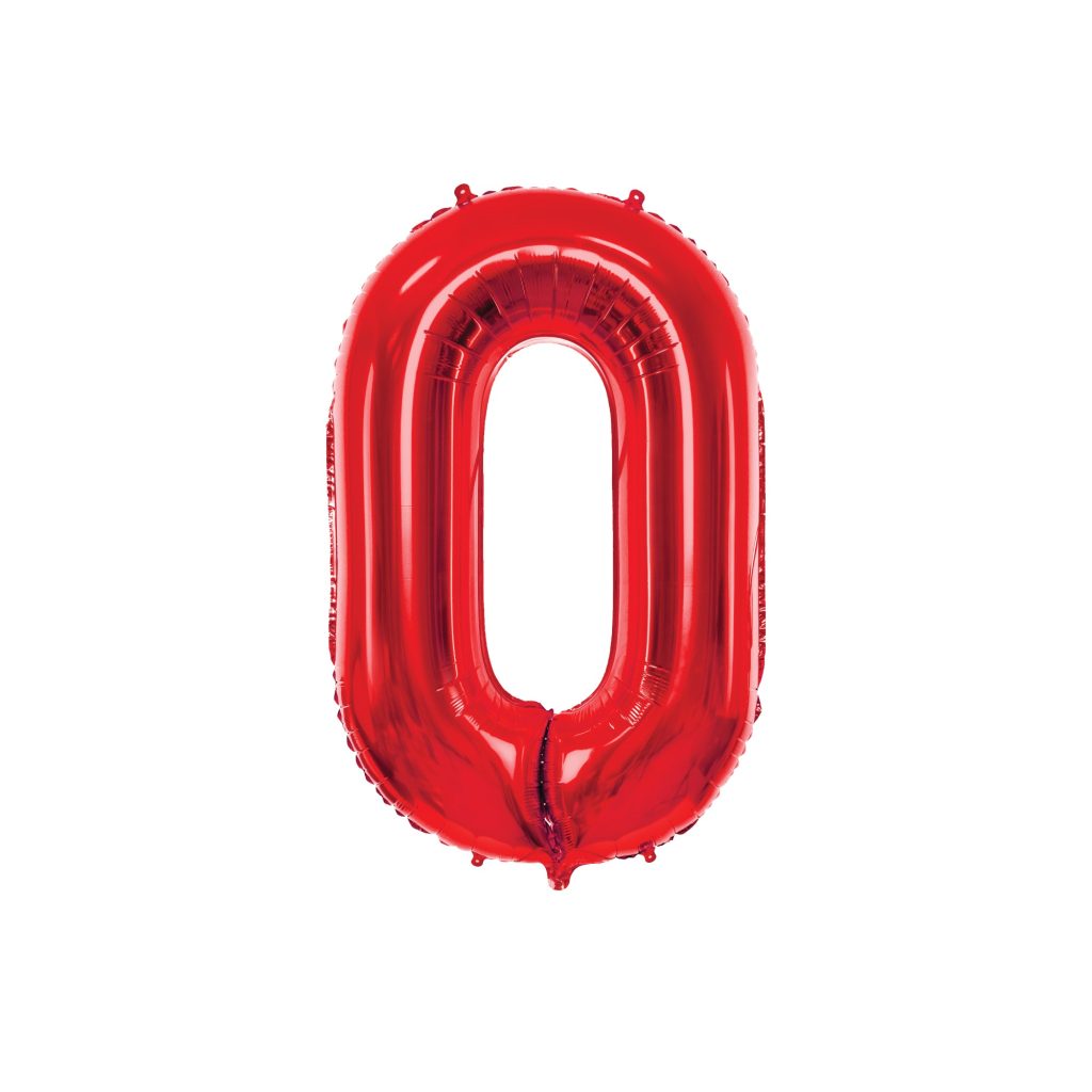 34″ Red Number Balloon 0-9