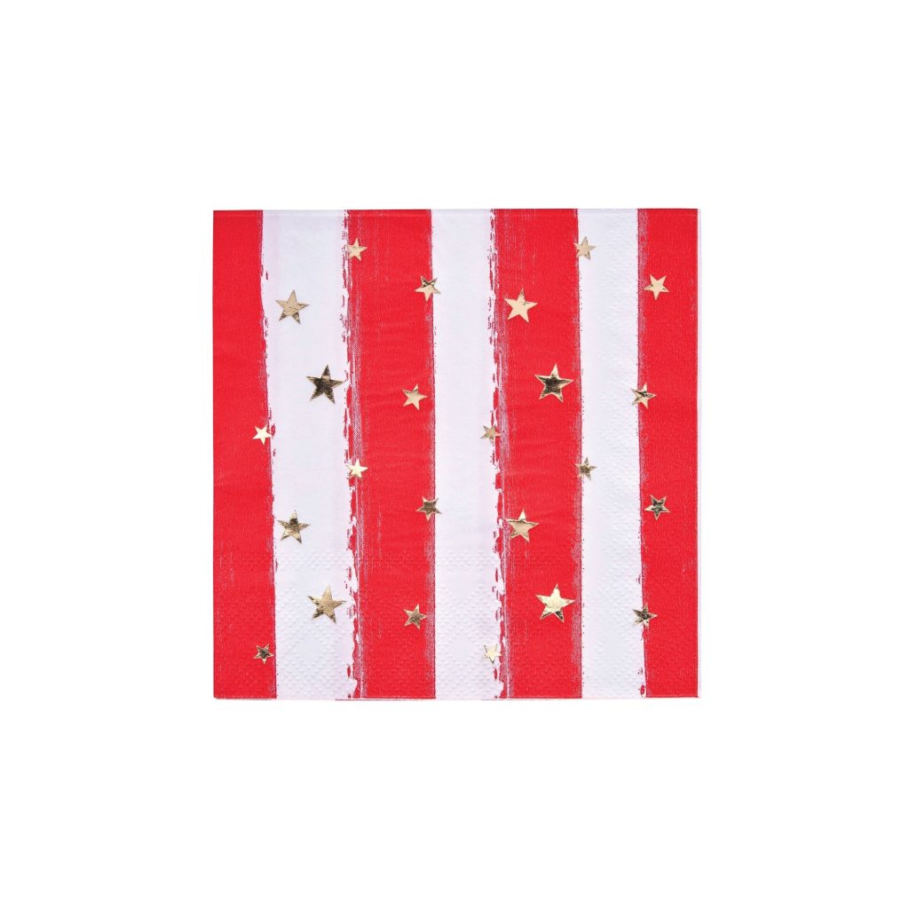 Red Patriotic Star Napkins 20ct