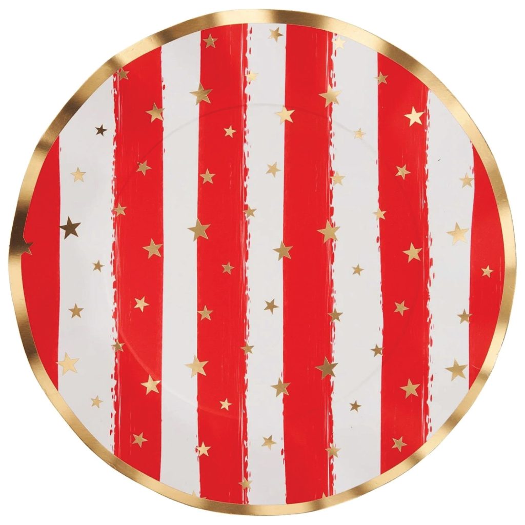 Red Stars & Stripes Patriotic Dinner Plates 8ct