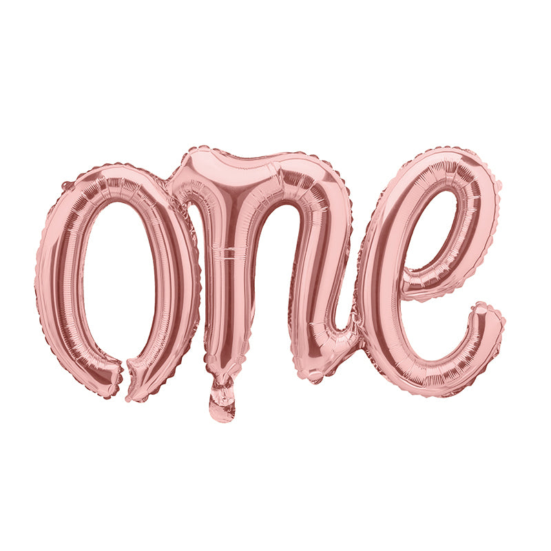 Rose Gold One Script Foil Balloon 26in