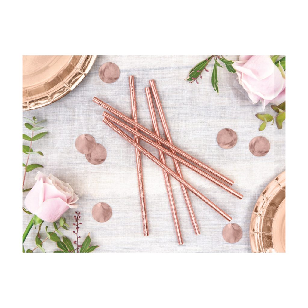 Rose Gold Paper Straws 10ct