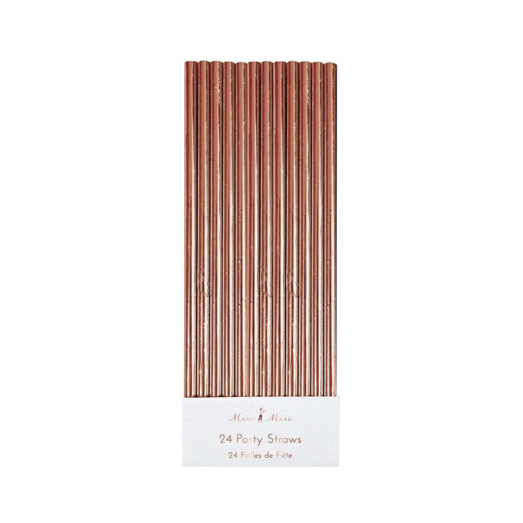 Rose Gold Paper Straws 24ct