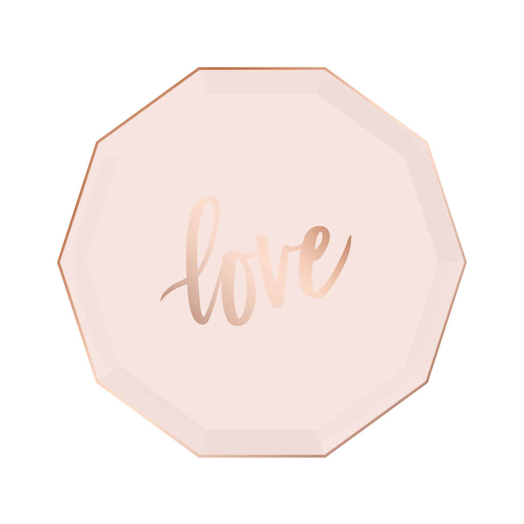 Rose Gold Love Dessert Plates