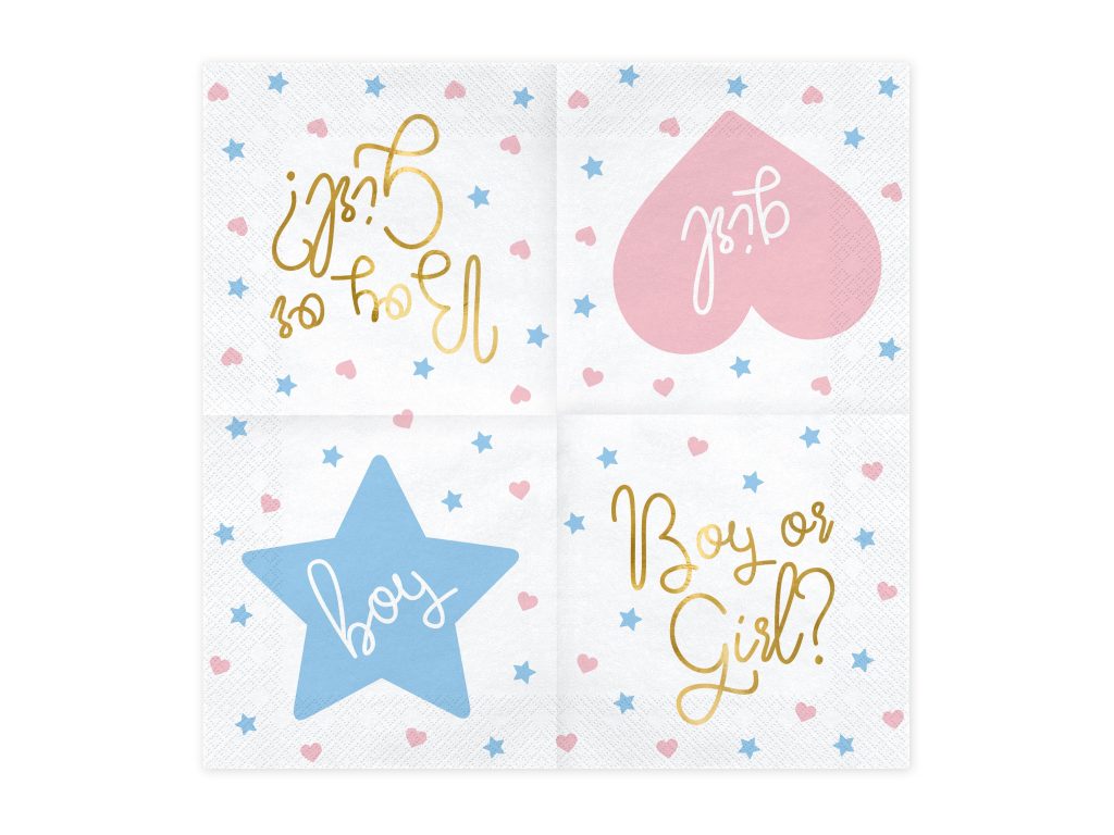 Boy Or Girl Gender Reveal Lunch Napkins 20ct