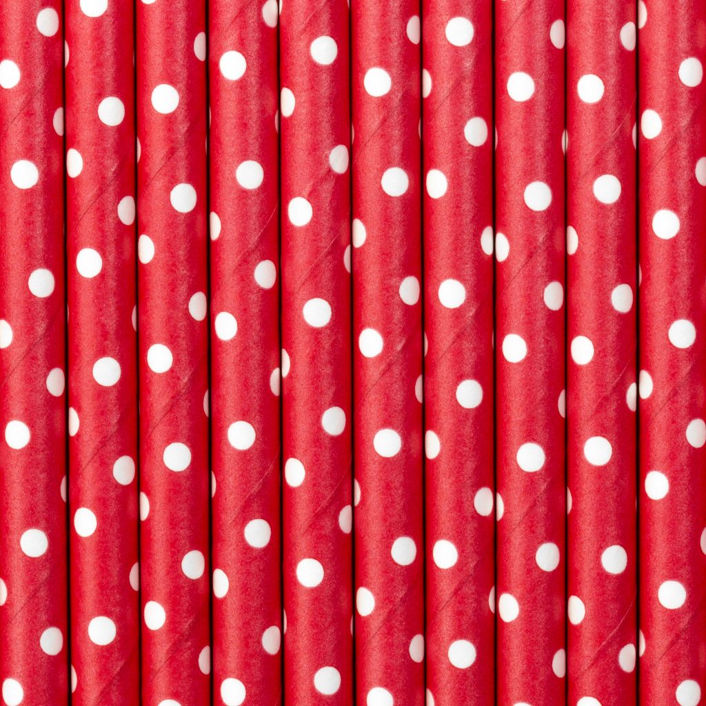 Red Polka Dot Paper Straws 10ct