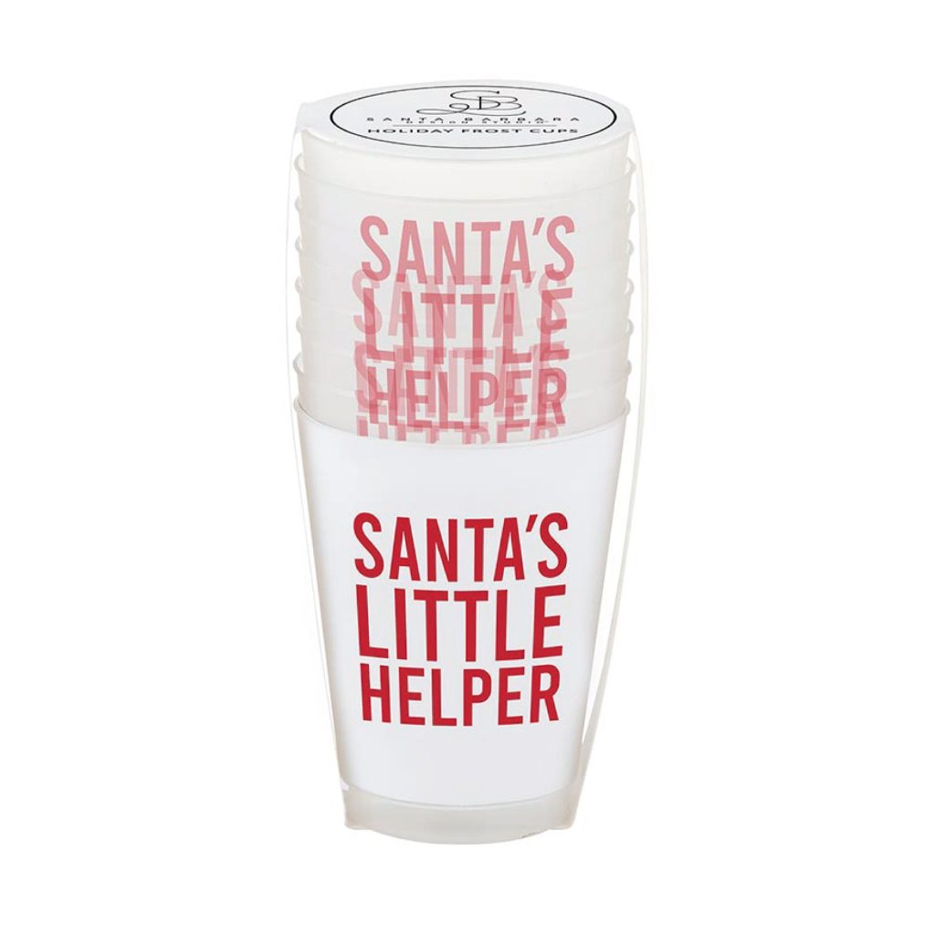 Santa’s Little Helper Frosted Plastic Cups 8ct