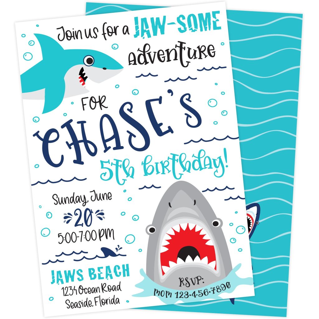 Jawsome Shark Birthday Invitation