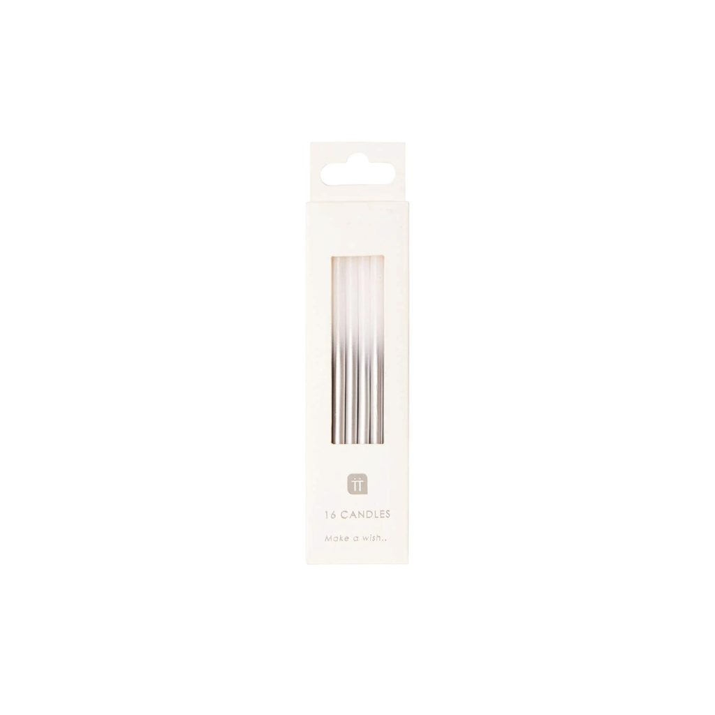 Silver Ombre Birthday Candles 16ct