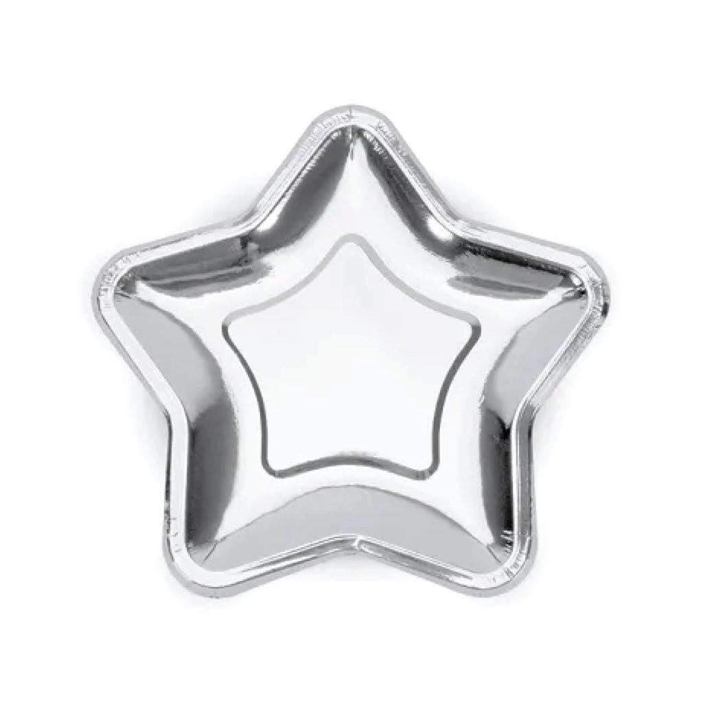 Silver Star Dessert Plates 6ct