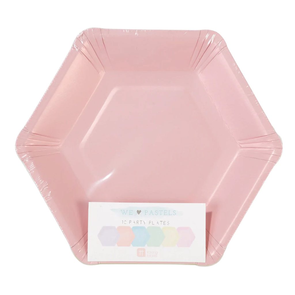 Pastel Hexagonal Dessert Plates 12ct