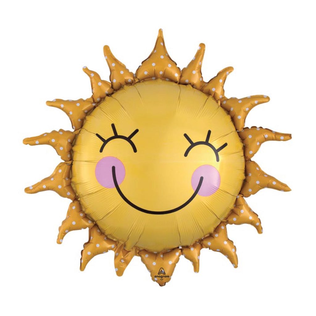 Smiling Spotted Sunshine Sun Balloon 29in