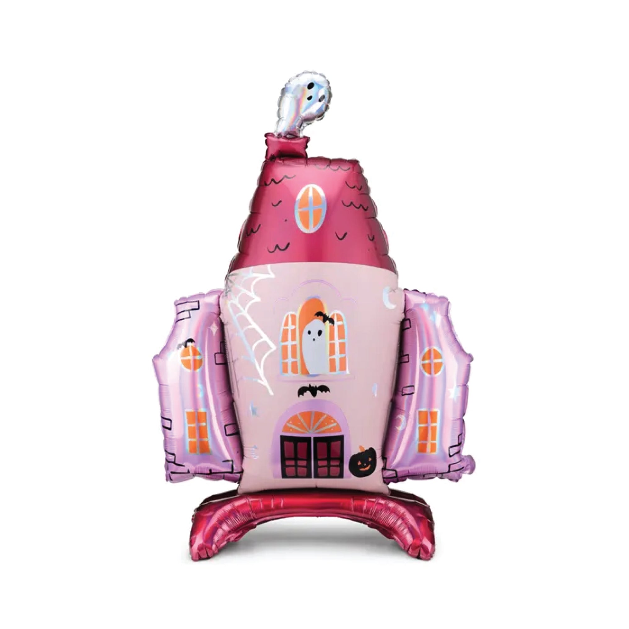 Standing Pink Haunted House Balloon 37in