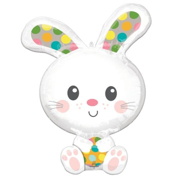 Spotted Easter Bunny Foil Balloon 29in