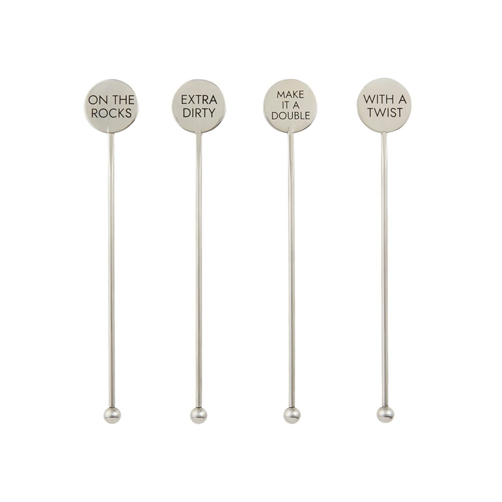 Stainless Steel Cocktail Stir Sticks 4ct