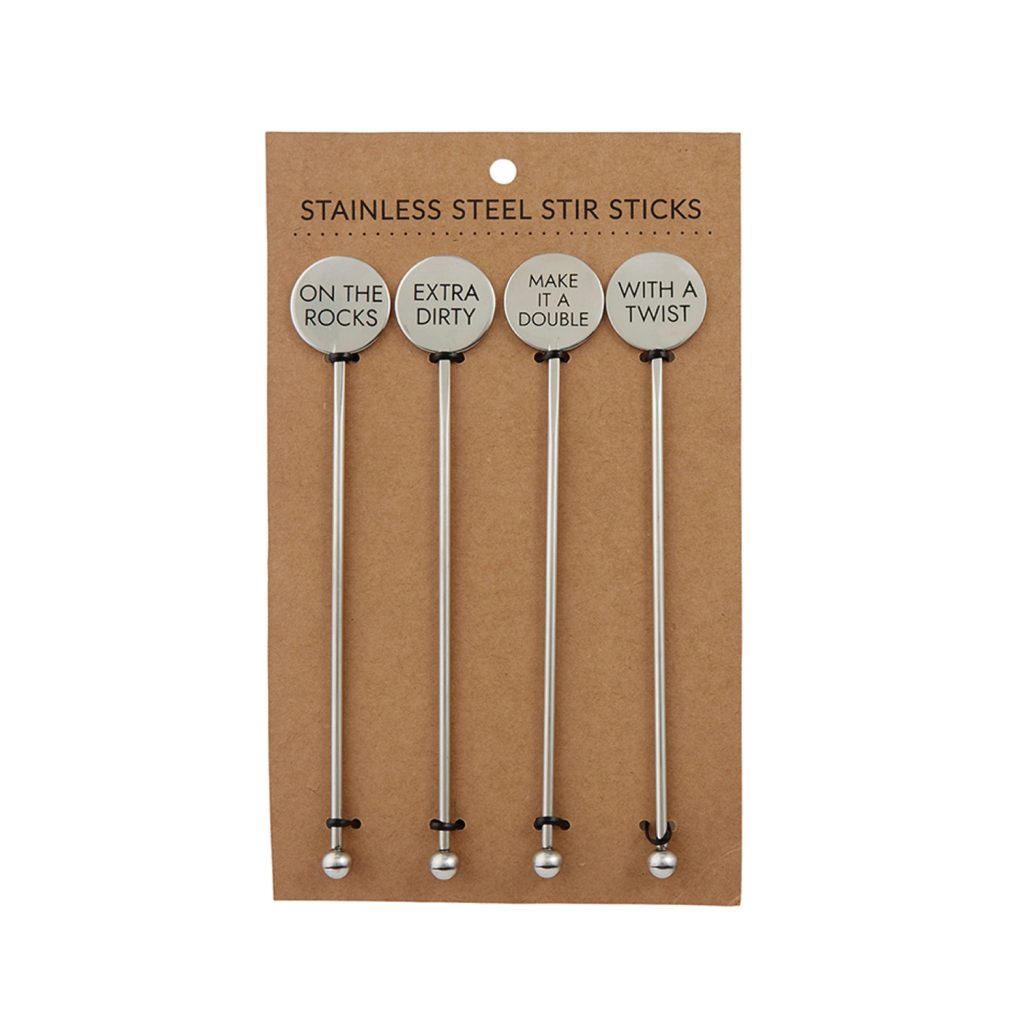 Stainless Steel Cocktail Stir Sticks 4ct