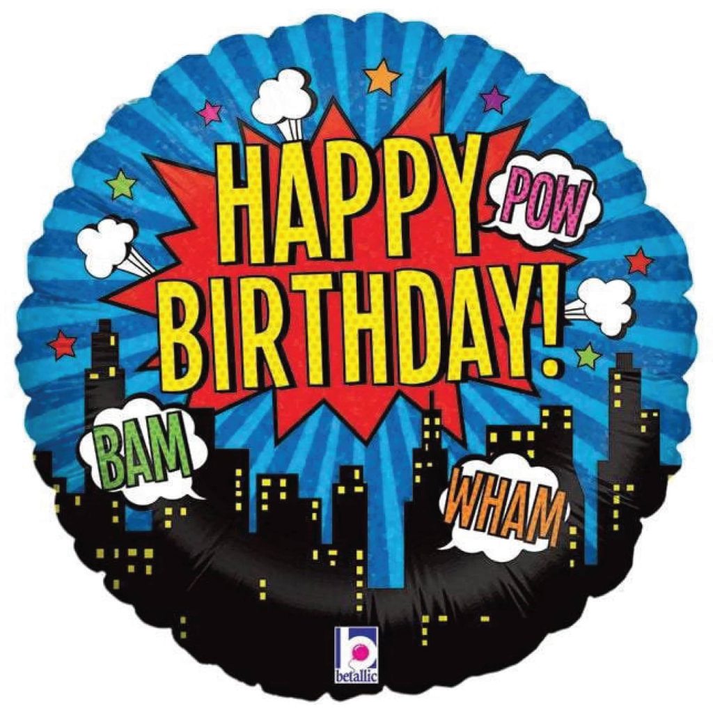 Superhero Happy Birthday Balloon 18″