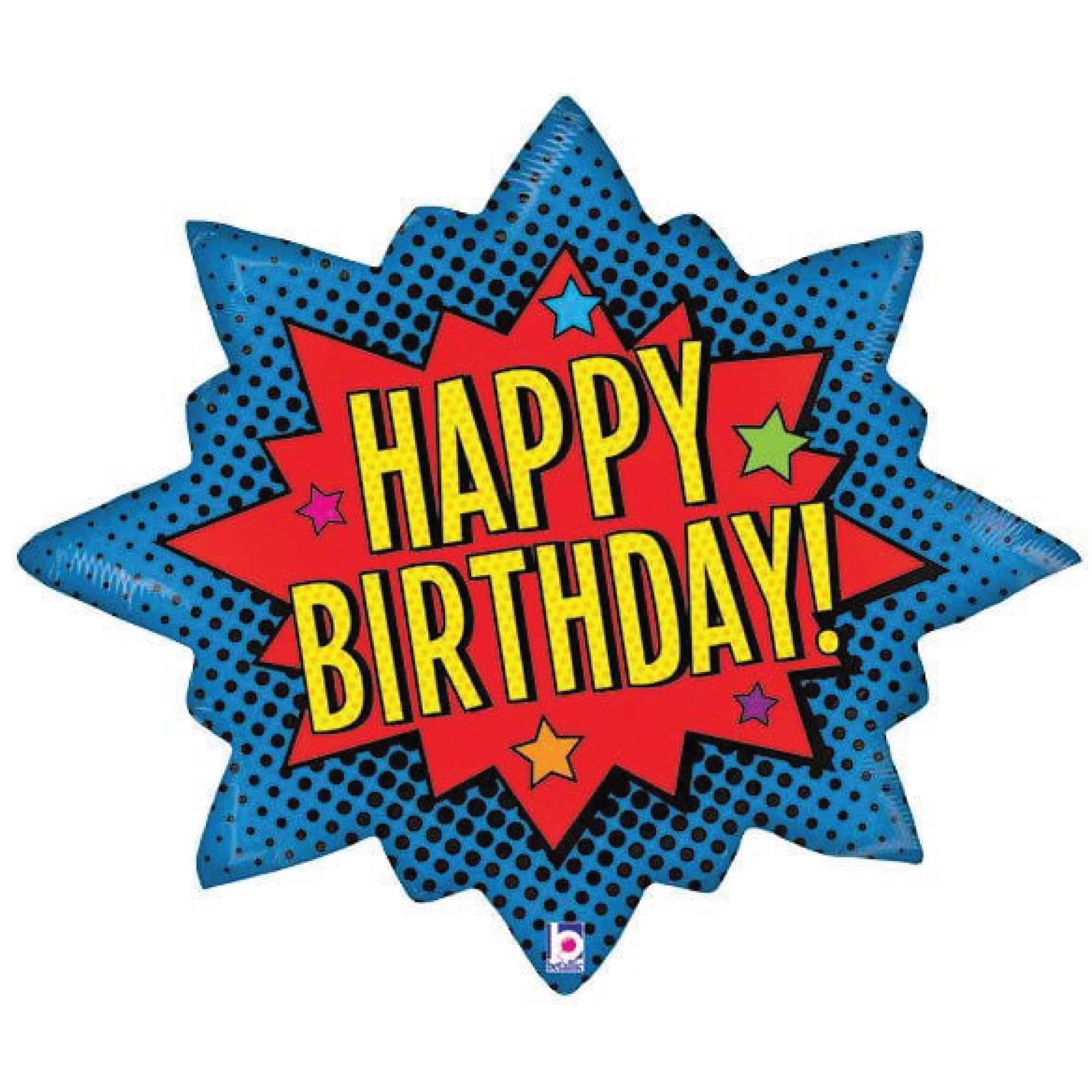 Happy Birthday Superhero Burst Balloon 29in