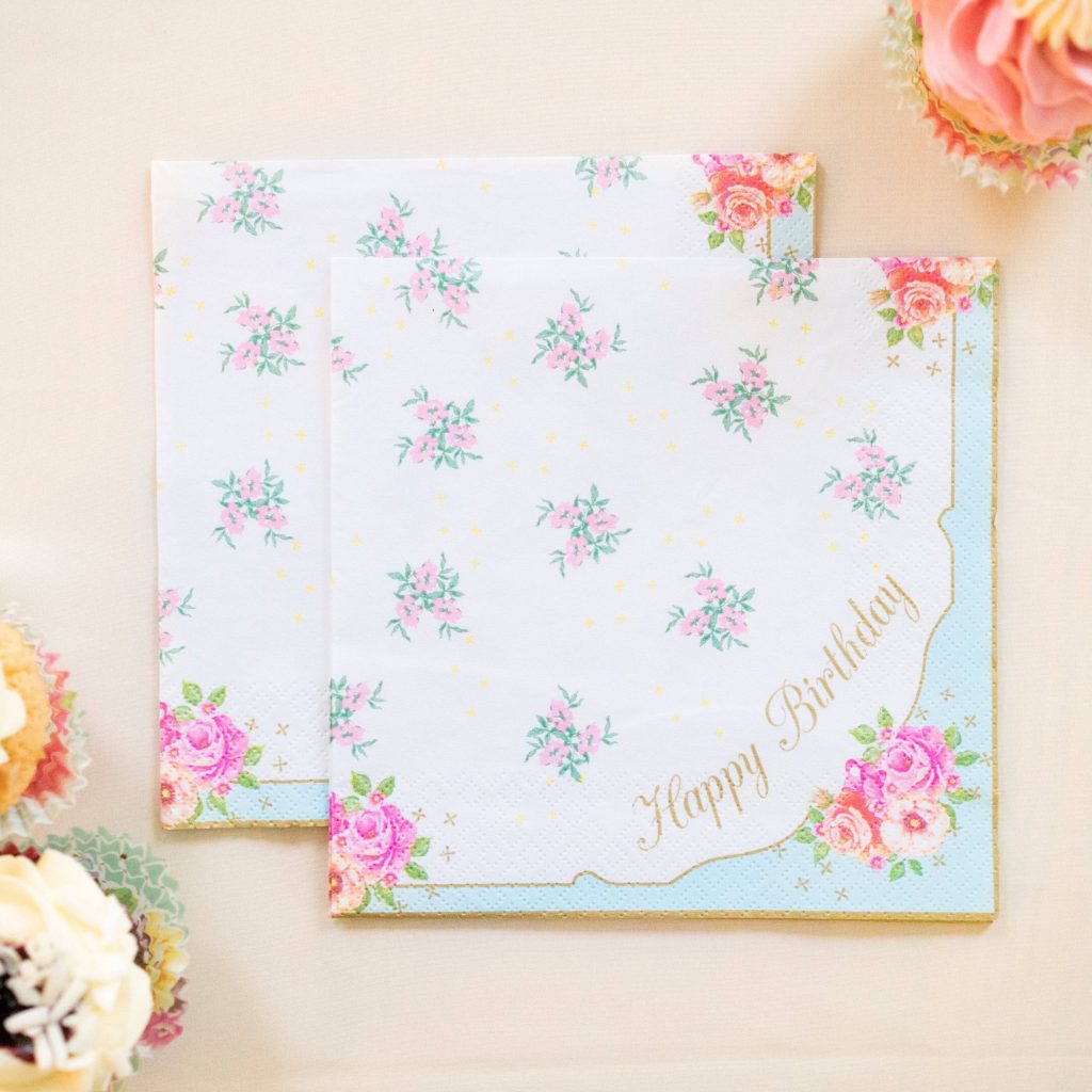 Vintage Floral Happy Birthday Napkins 20ct