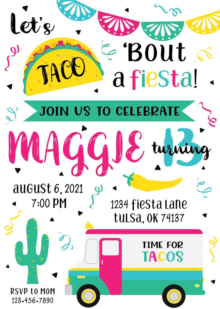 Taco Bout A Fiesta Birthday Invitation