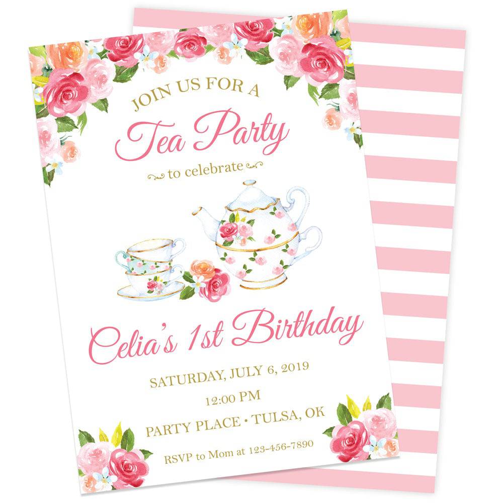 Floral Tea Party Invitation