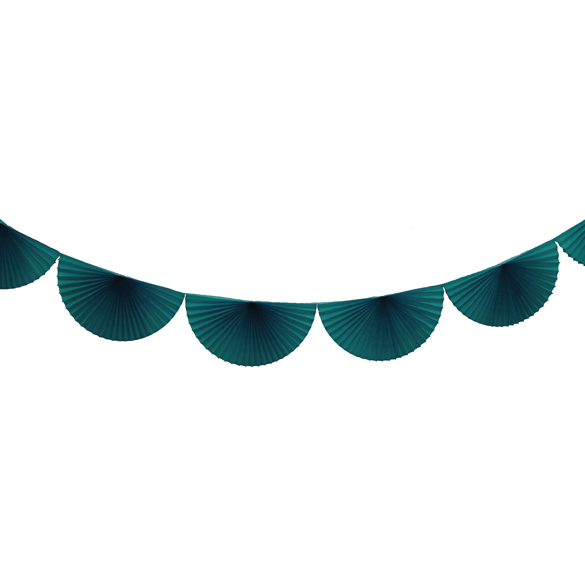 Teal Bunting Fan Garland 10ft