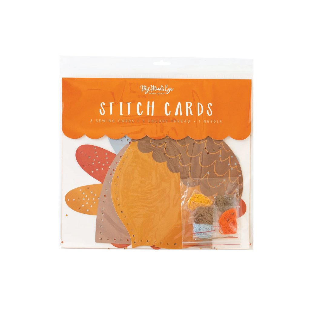 Thanksgiving Sewing Cards For Kids 3ct