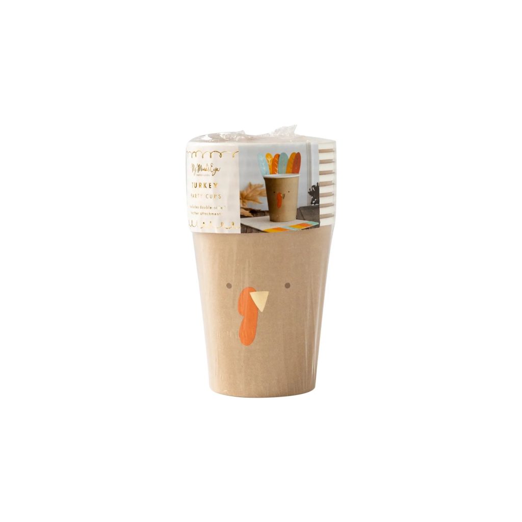 Thanksgiving Turkey Paper Cups 8ct