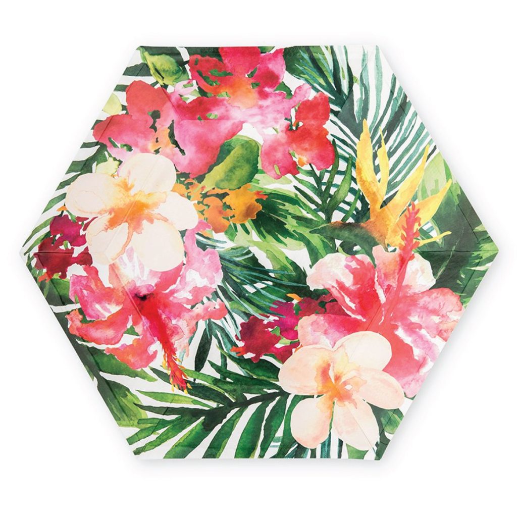 Tropical Floral Lunch Plates 8ct