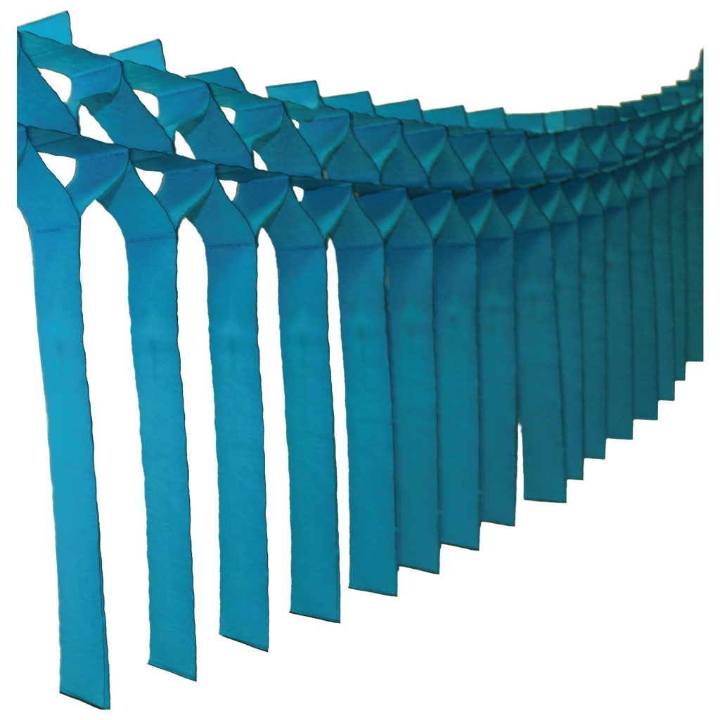 Turquoise Tissue Paper Streamer Garland 12ft