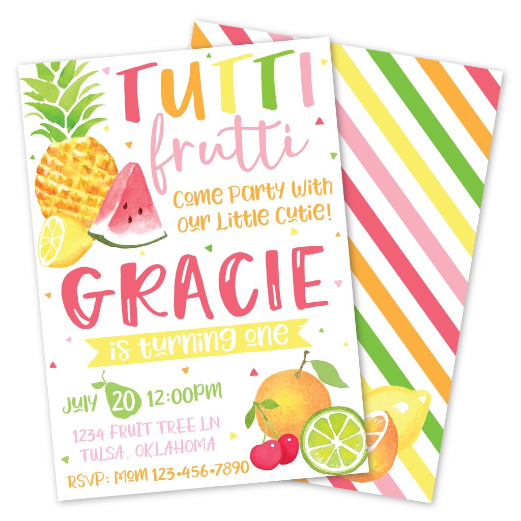 Tutti Frutti Birthday Party Invitation