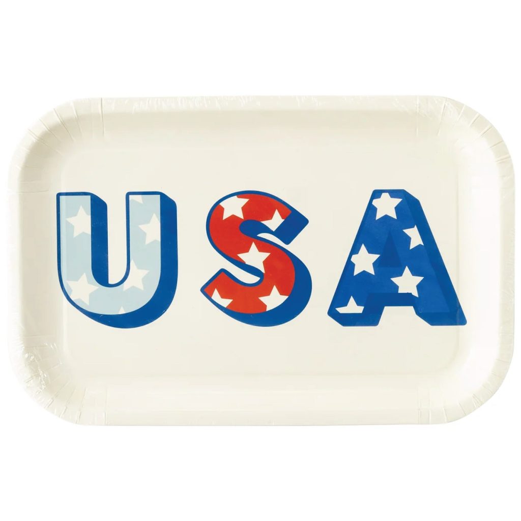 Patriotic USA Rectangle Lunch Plates 8ct