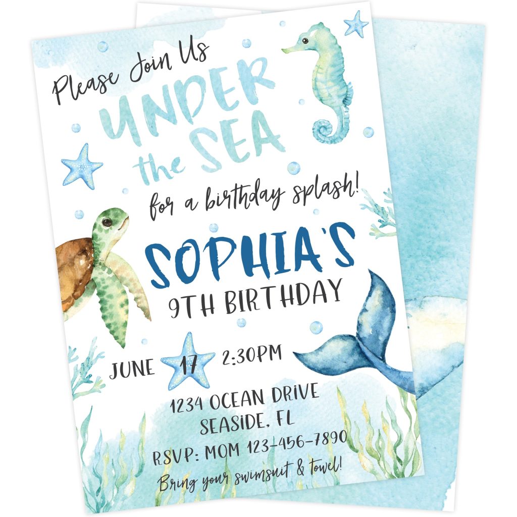 Under The Sea Birthday Invitation