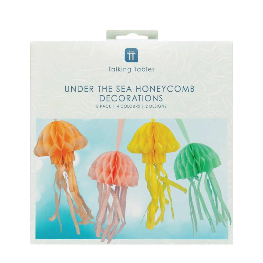 Under The Sea Jellyfish Honeycomb Decorations 8ct