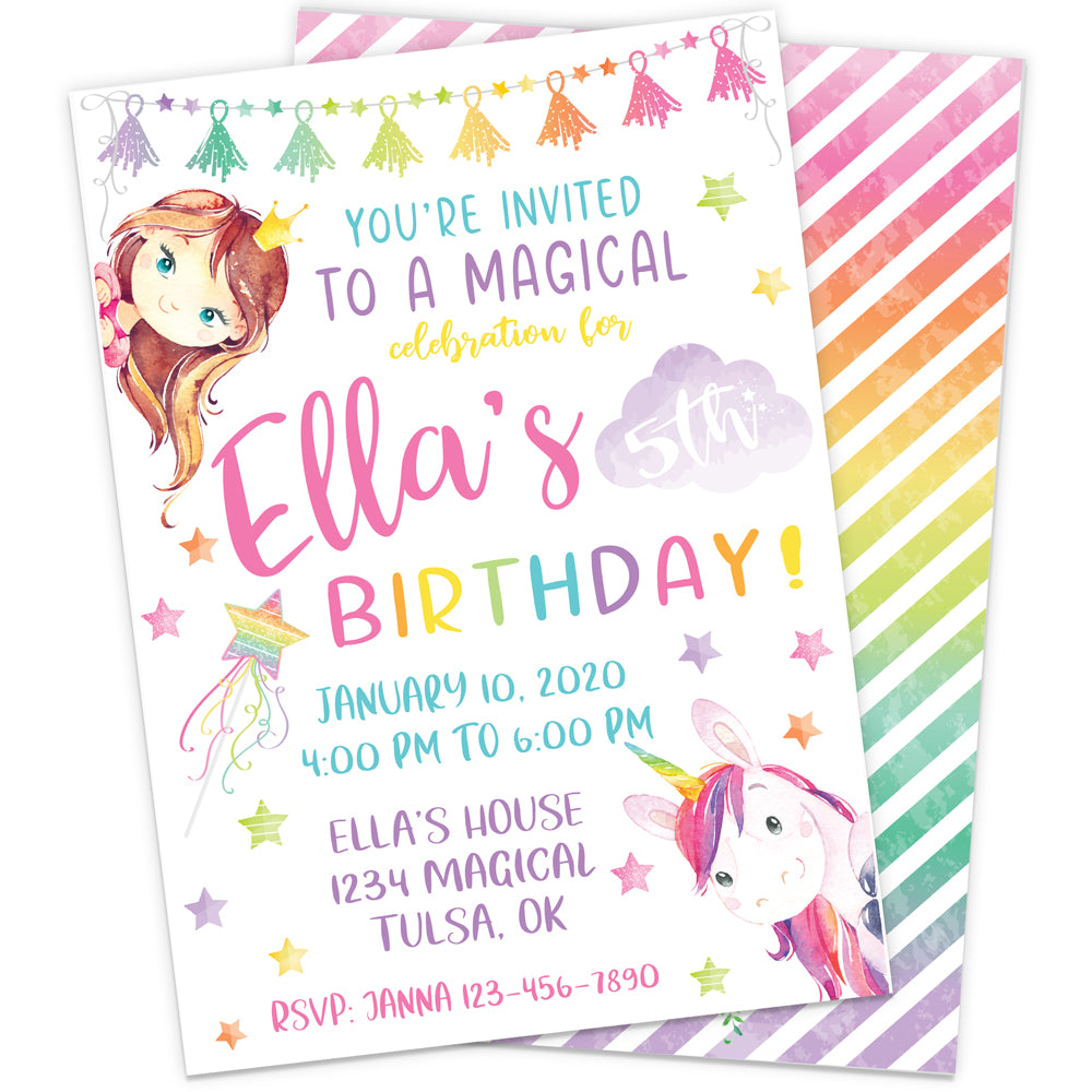 Magical Unicorn Birthday Party Invitation