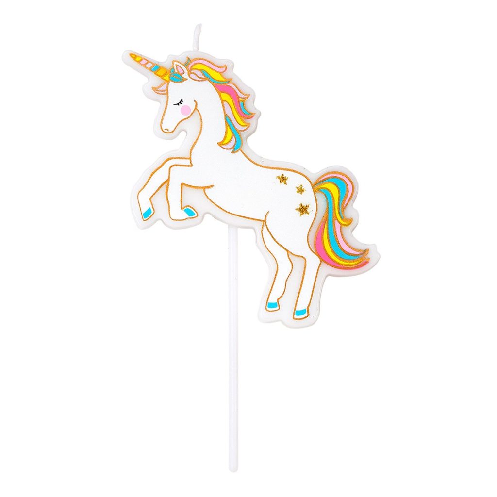 Rainbow Unicorn Birthday Candle